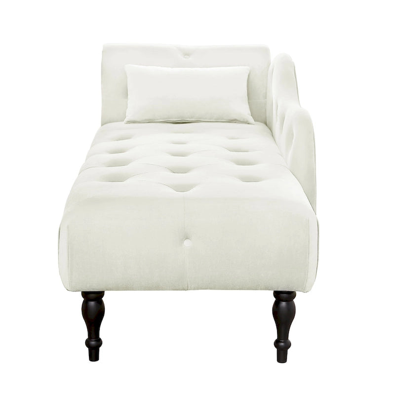 Chaise longue imbottita in velluto da 60.6 con bottoni capitonné e borchie