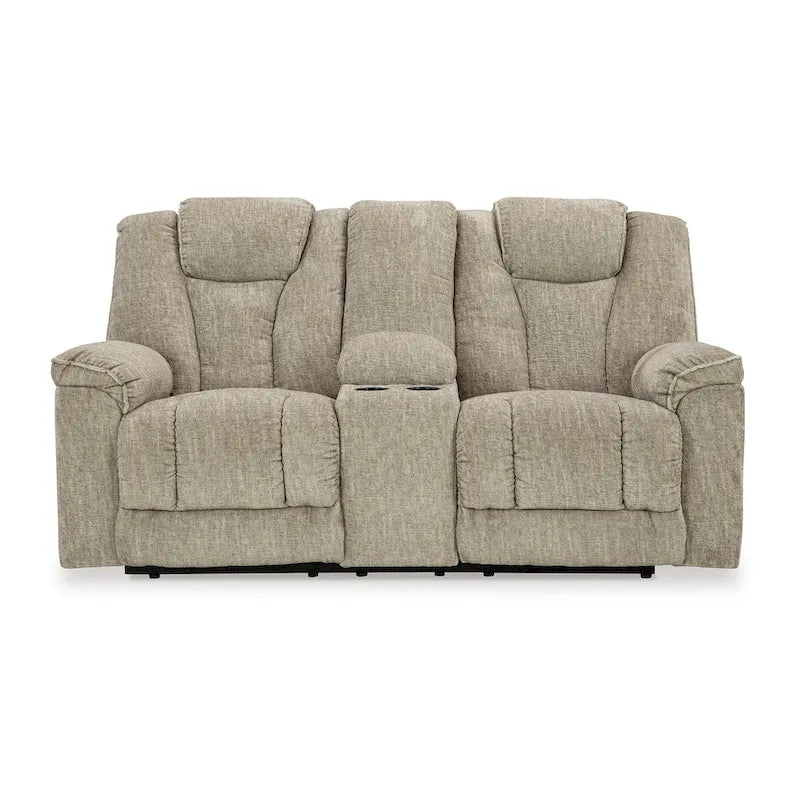 Rozkładana sofa dwuosobowa z elektrycznym sterowaniem, regulowanym zagłówkiem i oświetleniem LED, beżowa, 76 cali