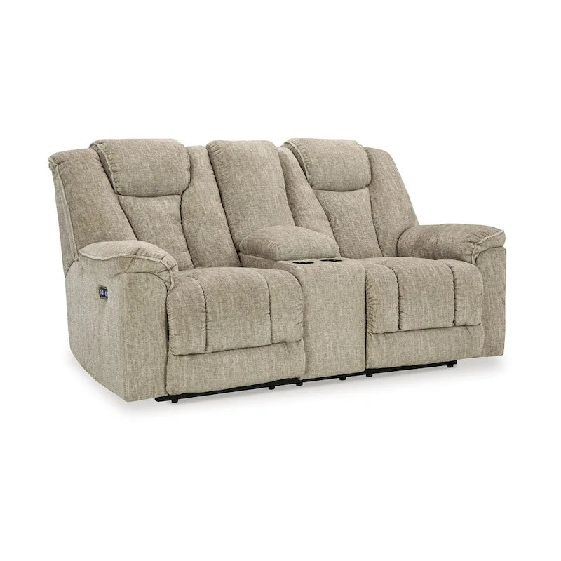 Divanetto reclinabile elettrico, poggiatesta regolabile, LED, beige, 76 pollici
