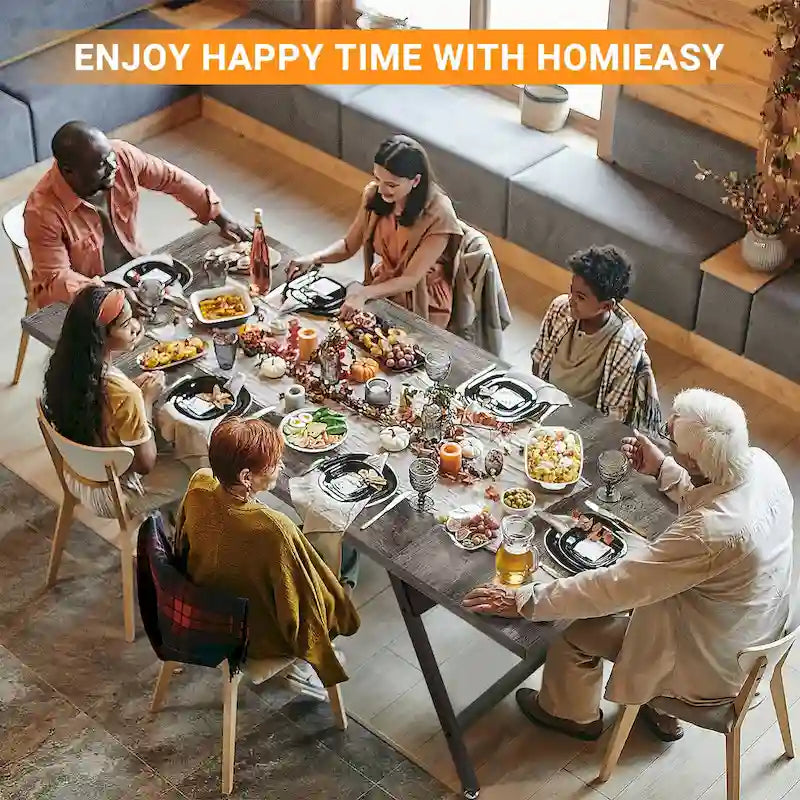 Tavolo da pranzo stile farmhouse per 8 persone, tavolo rettangolare da cucina in legno da 70.8 pollici