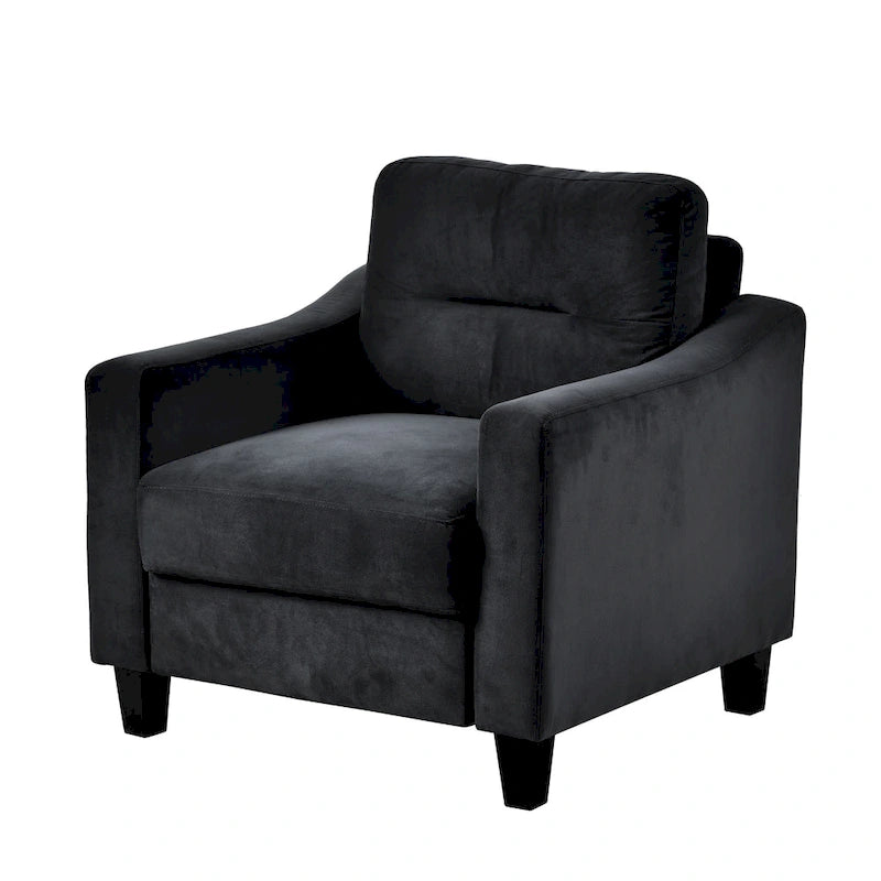 Black Modern 32.2 Upholstered Accent Chair with Sturdy Hardwood Frame and Soft Cushion