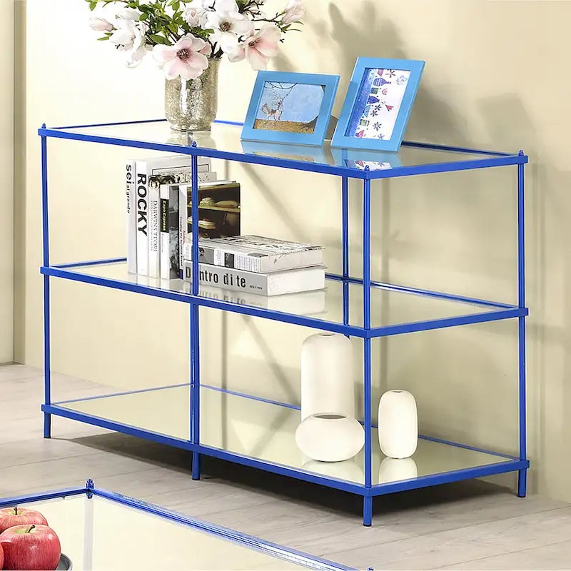 Scoles Contemporary 42-inch Glass 2-Shelf Sofa Table by Furniture of America