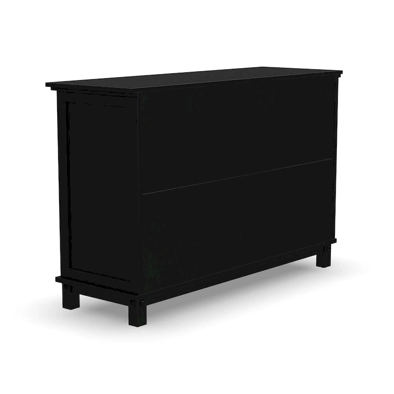 Black Wood Dresser, Sturdy Black Finish Chest, Elegant Bedroom Furniture for Daily Storage