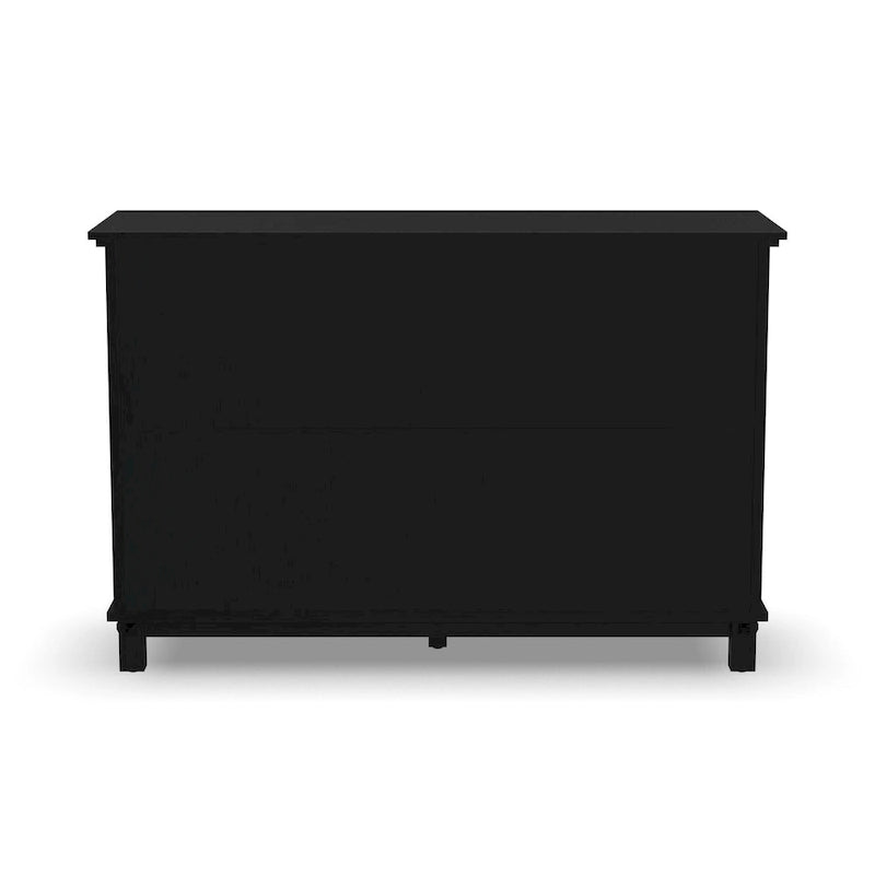 Black Wood Dresser, Sturdy Black Finish Chest, Elegant Bedroom Furniture for Daily Storage