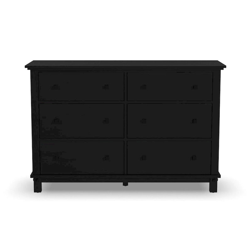 Black Wood Dresser, Sturdy Black Finish Chest, Elegant Bedroom Furniture for Daily Storage