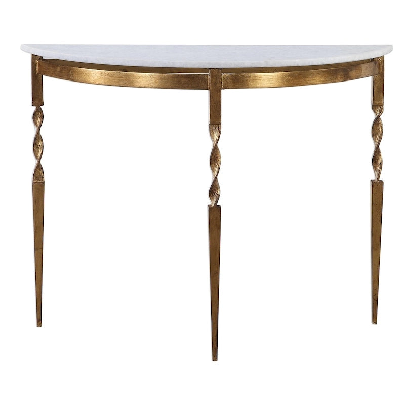 Consolle semicircolare color oro