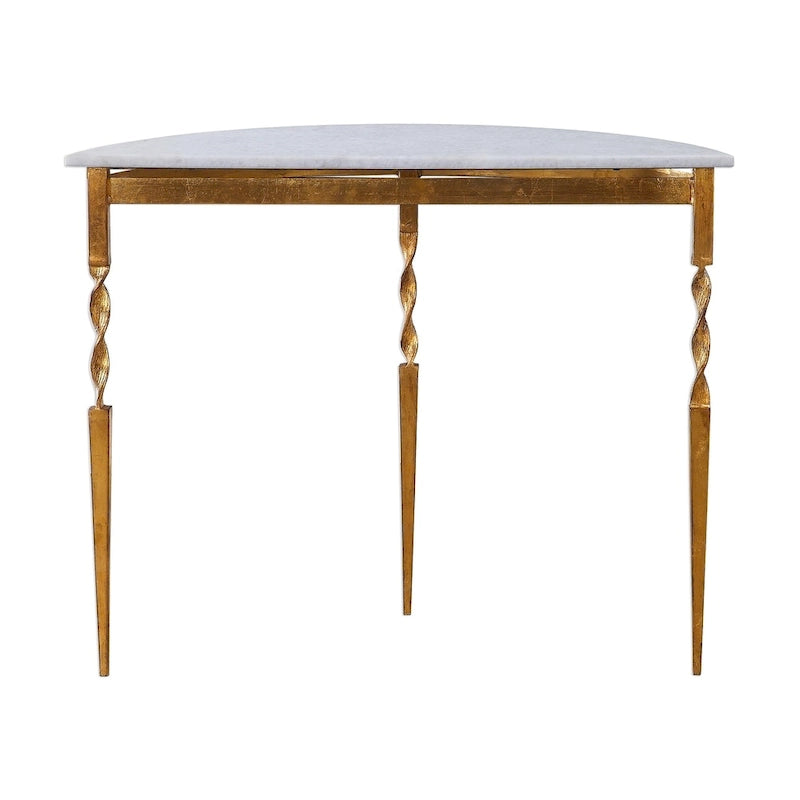 Consolle semicircolare color oro