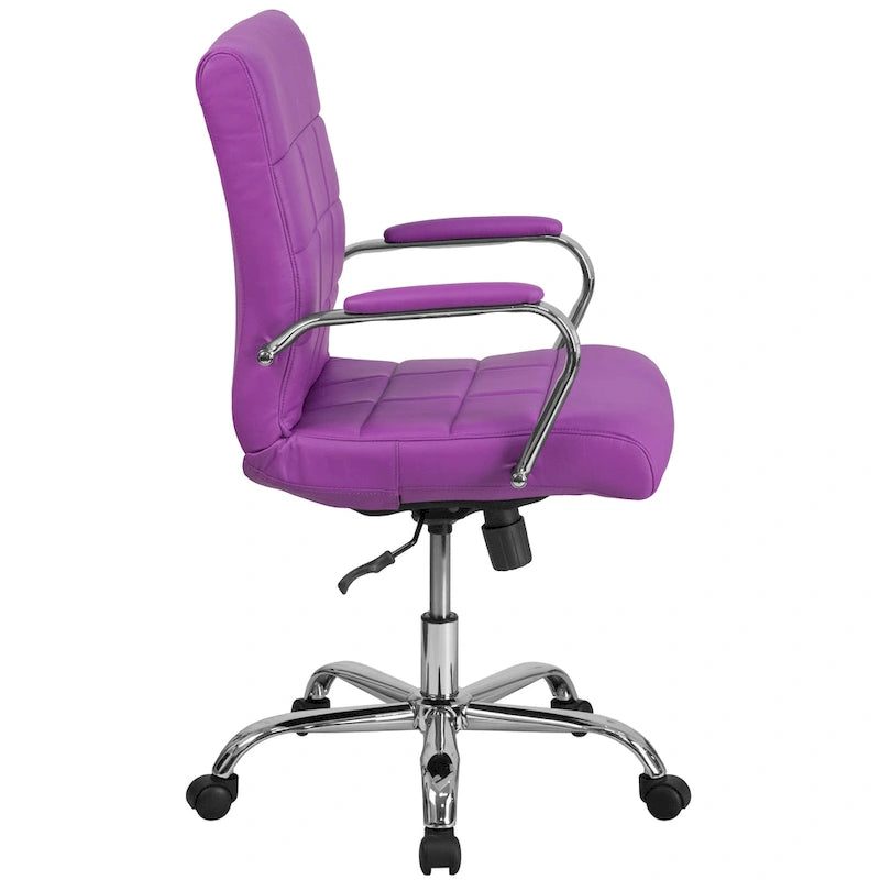 Mid-back Chrome/Vinyl Executive Swivel Office Chair