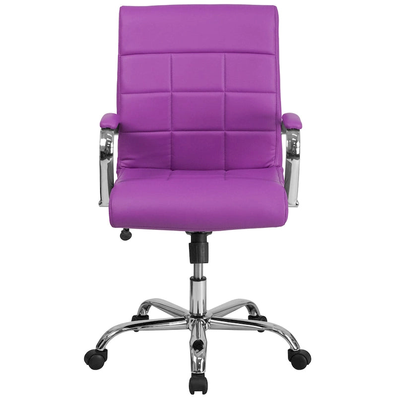 Mid-back Chrome/Vinyl Executive Swivel Office Chair