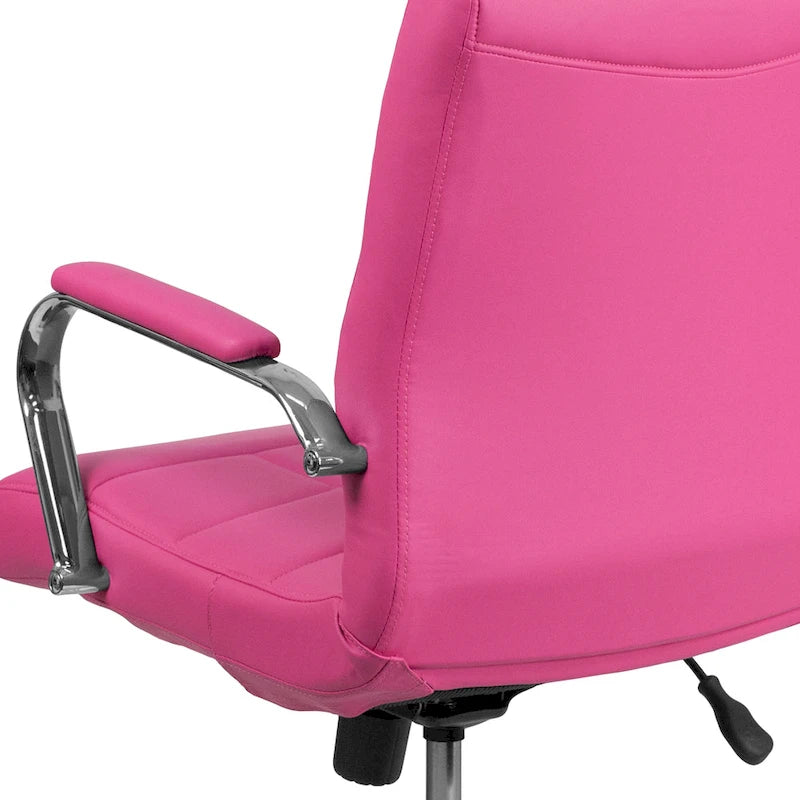 Mid-back Chrome/Vinyl Executive Swivel Office Chair