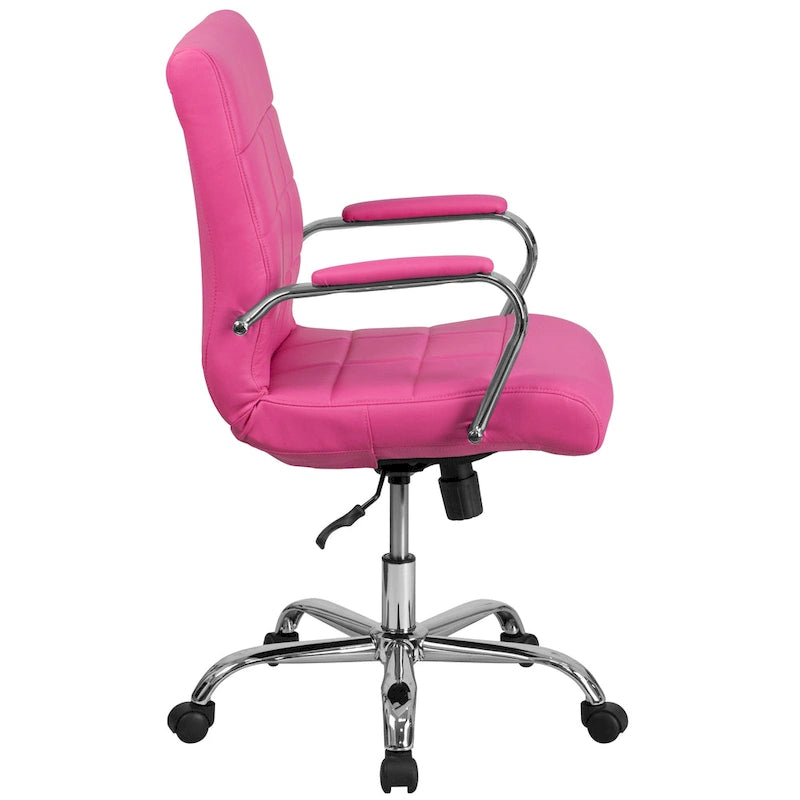 Mid-back Chrome/Vinyl Executive Swivel Office Chair