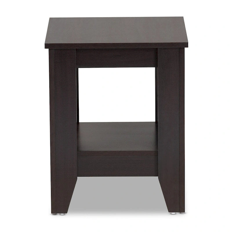 Tavolino laterale in legno marrone scuro