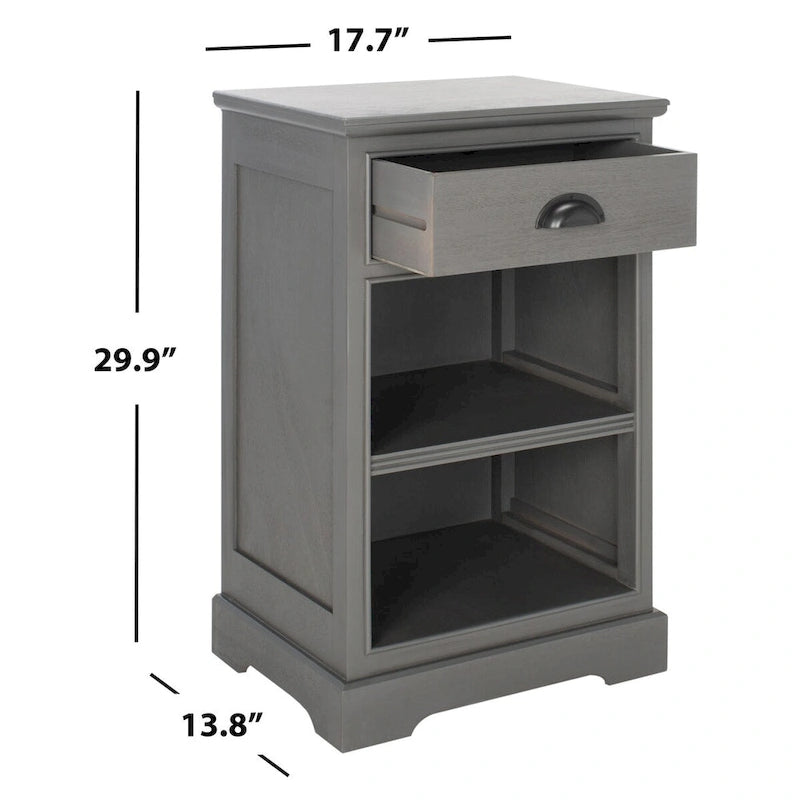 Tavolino contenitore grigio - 17.7 x 13.8 x 29.9 - 18Wx14Dx30H