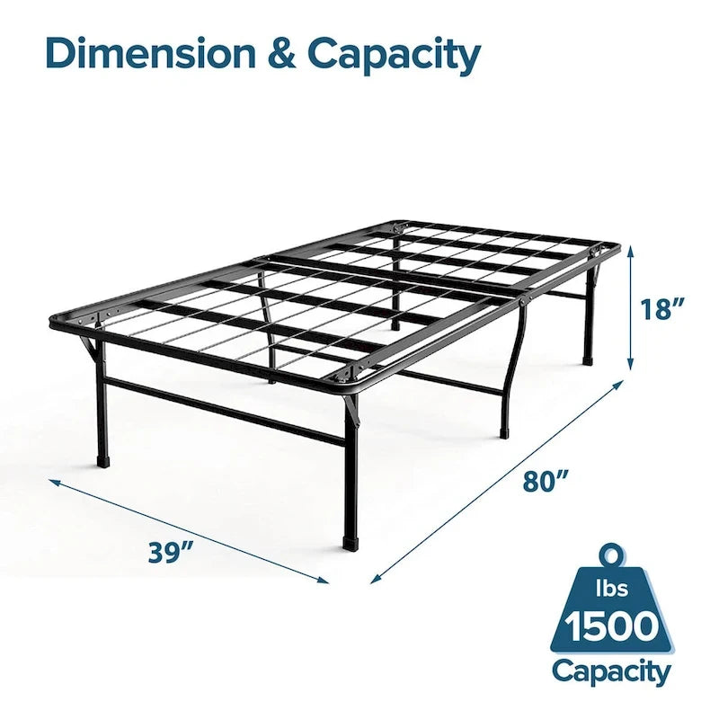 Heavy Duty Mattress Foundation, Low Profile Mattress Support Frame, Long-Lasting Reliable Build