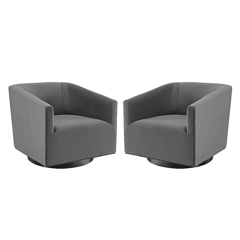 Poltrona girevole rivestita in velluto ad alte prestazioni (set di 2)