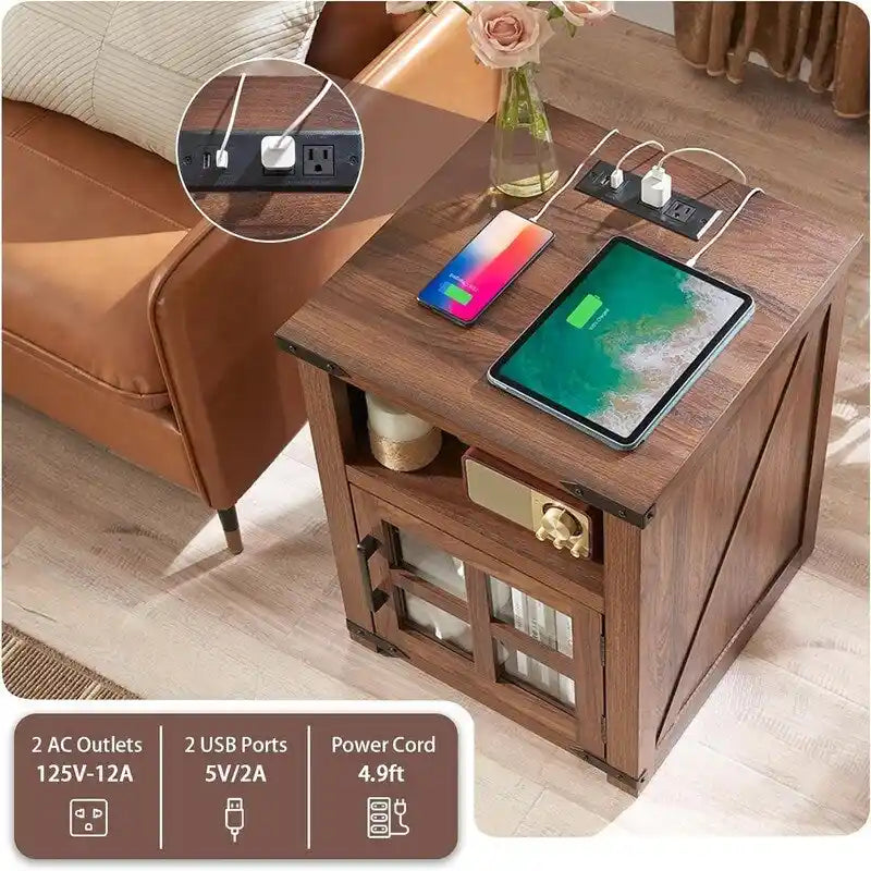 Tavolino con stazione di ricarica - 18D x 18W x 24H