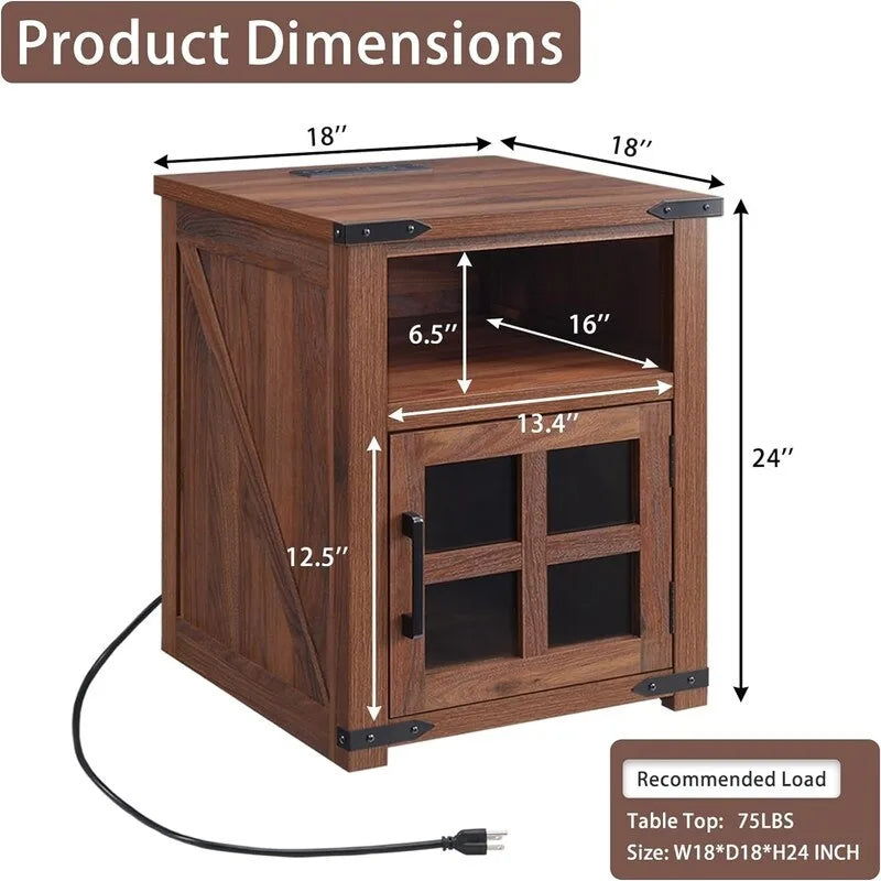 Tavolino con stazione di ricarica - 18D x 18W x 24H