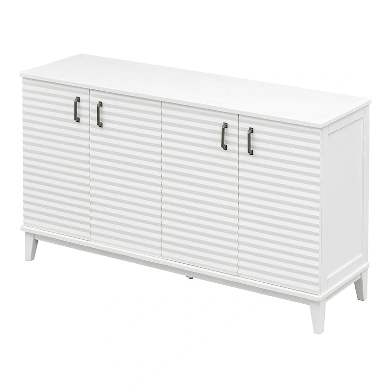 Sideboard with 4 Door, Modern Minimalist Side Cabinet, Hidden Storage Furniture for Home Kitchen