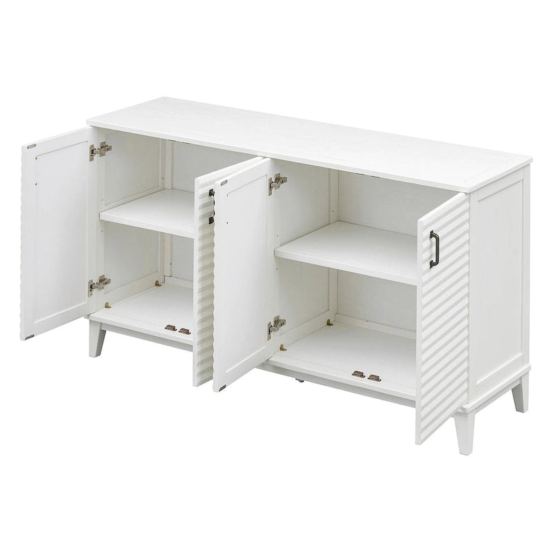 Sideboard with 4 Door, Modern Minimalist Side Cabinet, Hidden Storage Furniture for Home Kitchen