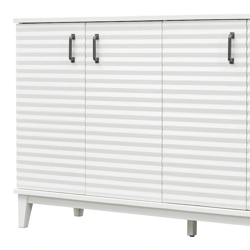 Sideboard with 4 Door, Modern Minimalist Side Cabinet, Hidden Storage Furniture for Home Kitchen