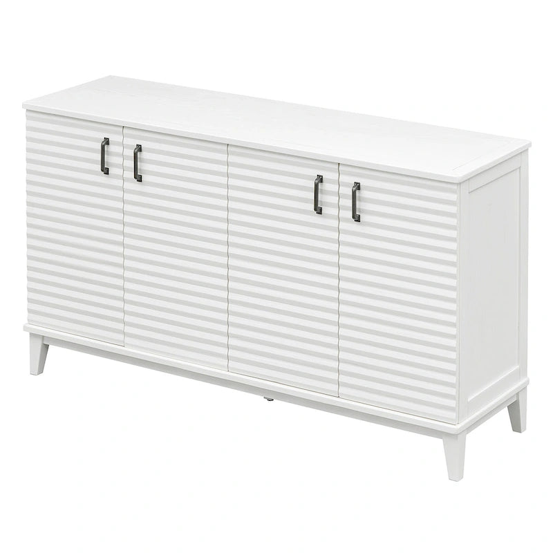 Sideboard with 4 Door, Modern Minimalist Side Cabinet, Hidden Storage Furniture for Home Kitchen