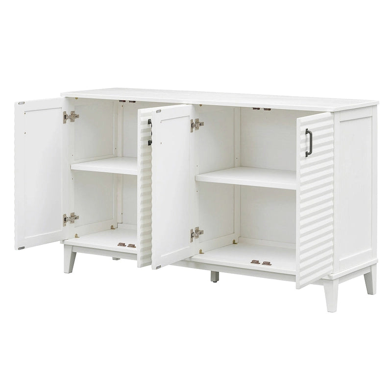 Sideboard with 4 Door, Modern Minimalist Side Cabinet, Hidden Storage Furniture for Home Kitchen