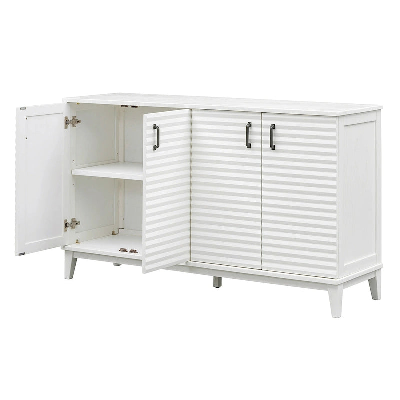 Sideboard with 4 Door, Modern Minimalist Side Cabinet, Hidden Storage Furniture for Home Kitchen