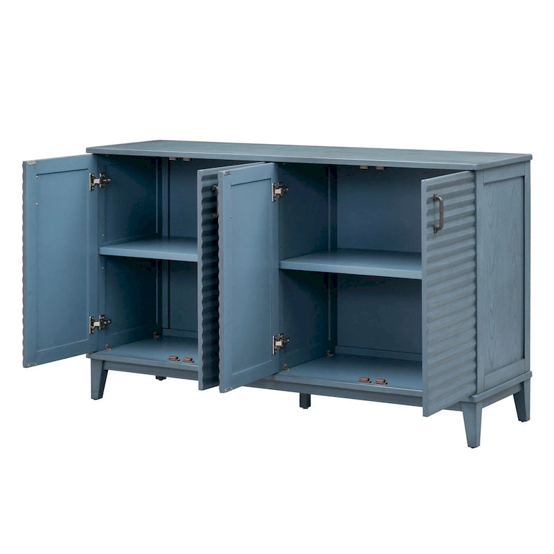 Sideboard with 4 Door, Modern Minimalist Side Cabinet, Hidden Storage Furniture for Home Kitchen