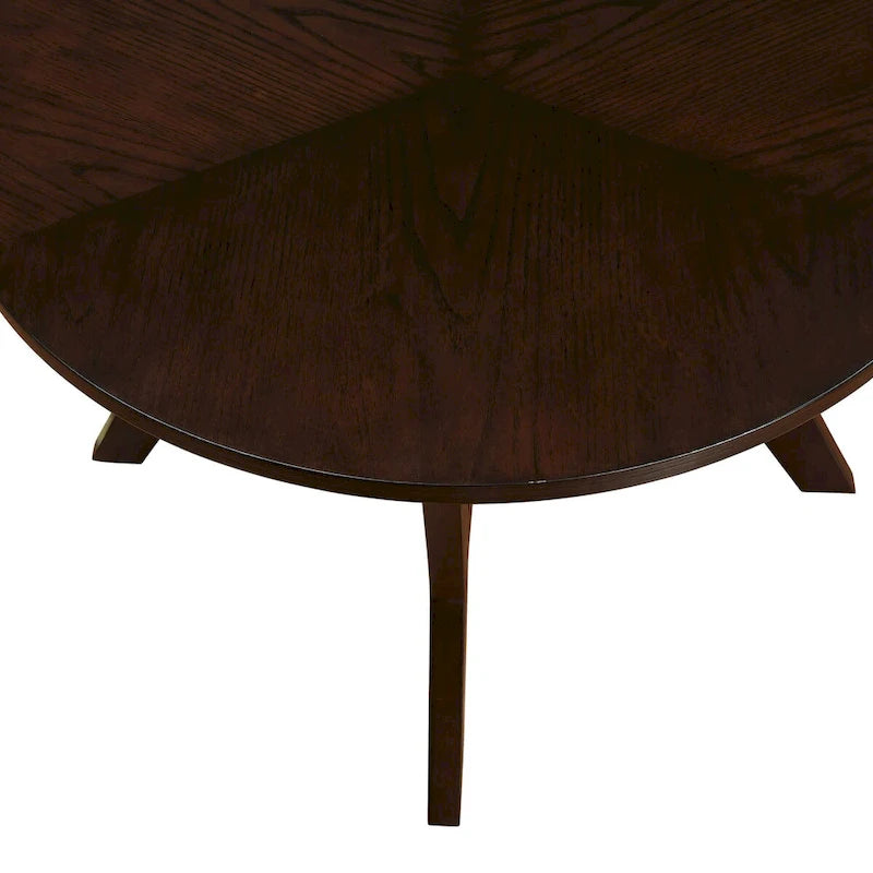 Tavolino da salotto rotondo in legno da 32inch, stile rustico di metà secolo, per il soggiorno