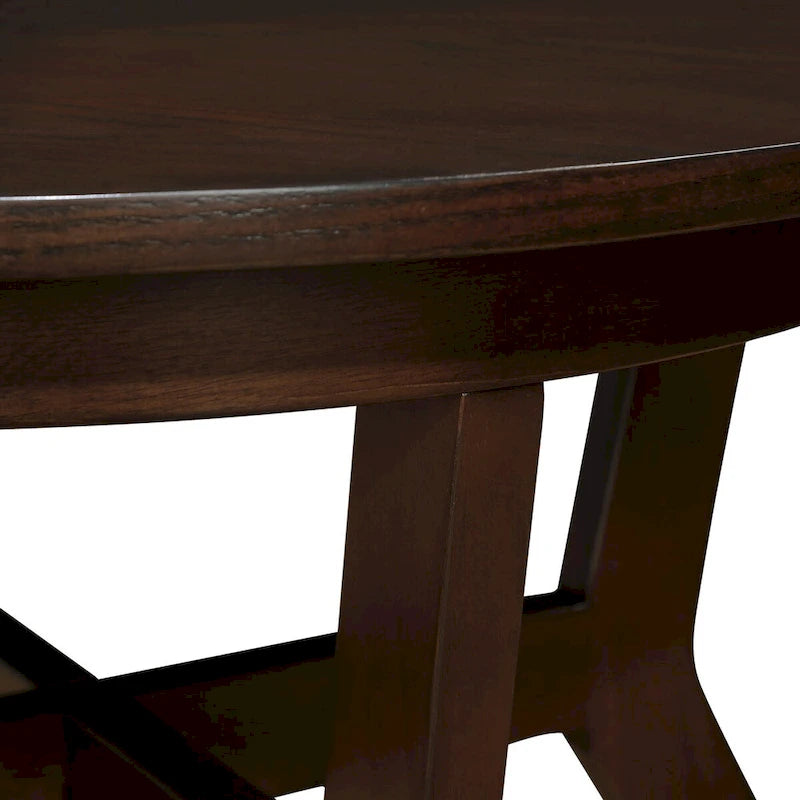 Tavolino da salotto rotondo in legno da 32inch, stile rustico di metà secolo, per il soggiorno