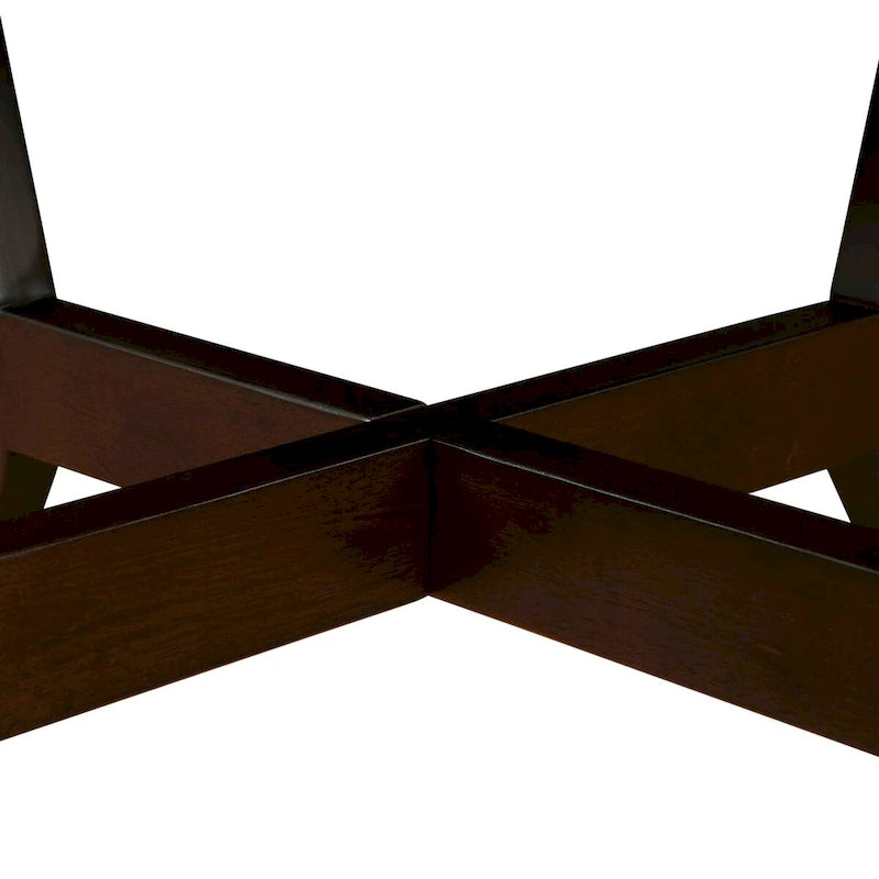 Tavolino da salotto rotondo in legno da 32inch, stile rustico di metà secolo, per il soggiorno