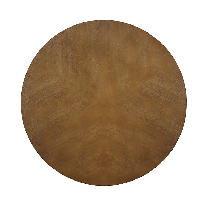 Tavolino da salotto rotondo in legno da 32inch, stile rustico di metà secolo, per il soggiorno