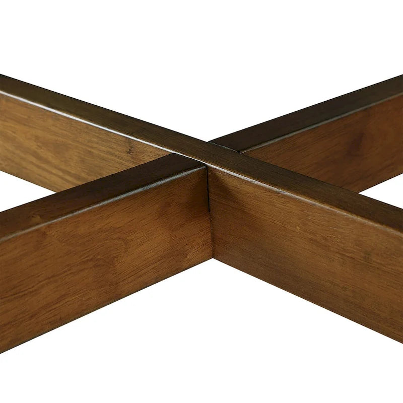 Tavolino da salotto rotondo in legno da 32inch, stile rustico di metà secolo, per il soggiorno