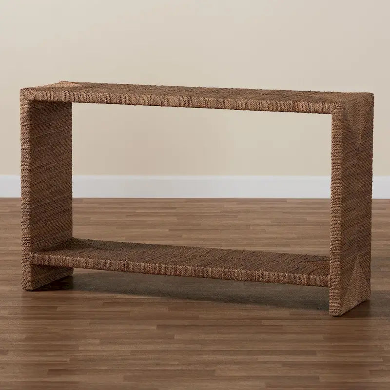 Bohemian Natural Seagrass Console Table