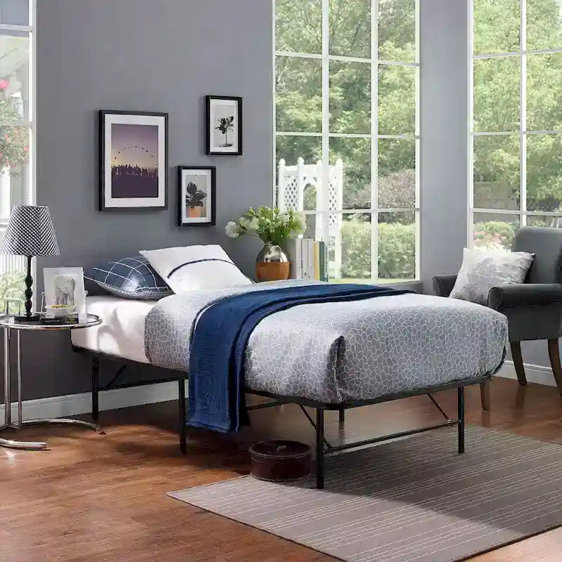 Brown Horizon Stainless Steel Bed Frame Size - Twin